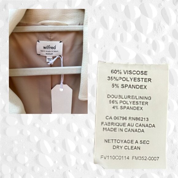 Aritzia Wilfred Mayet Jacket - Ivory/Silver - Medium - Like New - Picture 9 of 11